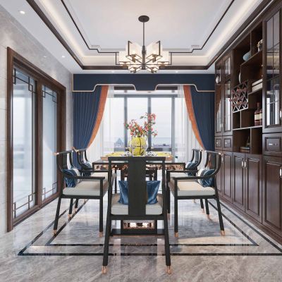 新中式风格客厅餐厅