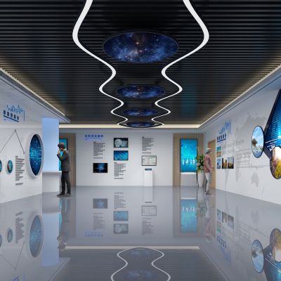 现代企业科技展厅形象墙