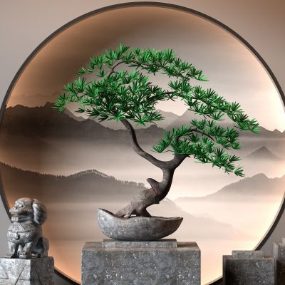 新中式松树盆景