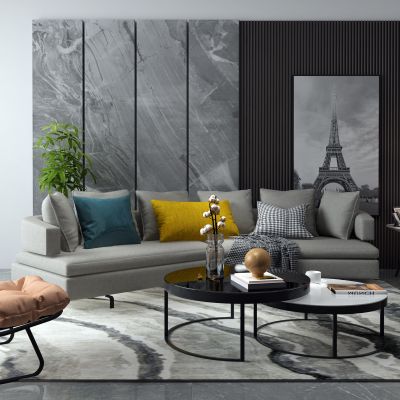 现代沙发茶几组合