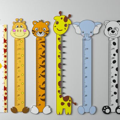 现代长颈鹿卡通身高标尺