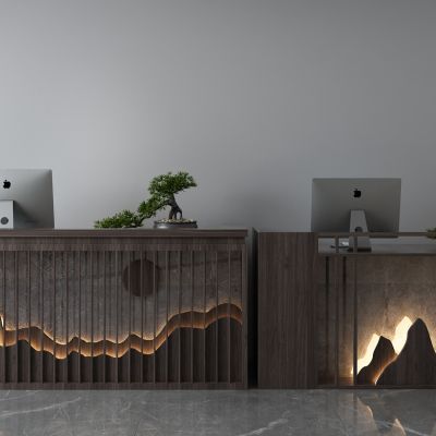 新中式前台接待台