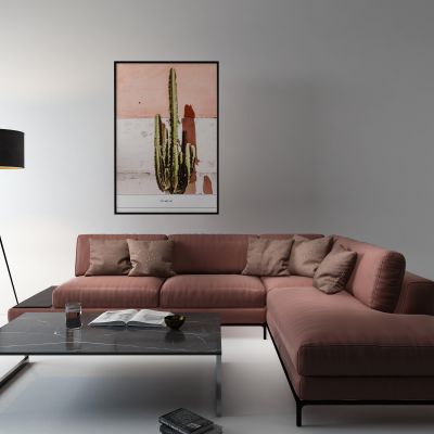 现代红色沙发茶几组合