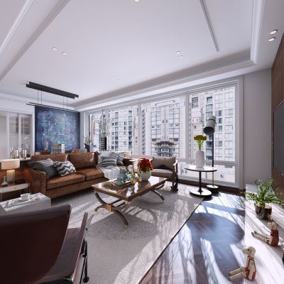 现代简约轻奢风格客厅餐厅