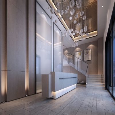 现代公司前台 大厅