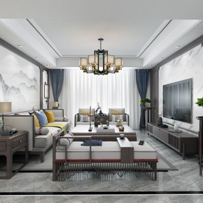 中式新中式客厅