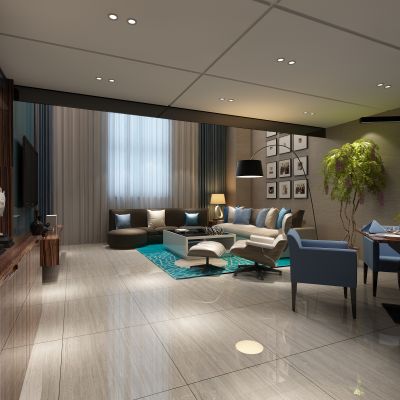 现代别墅客餐厅