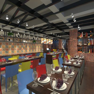 工业风快餐厅