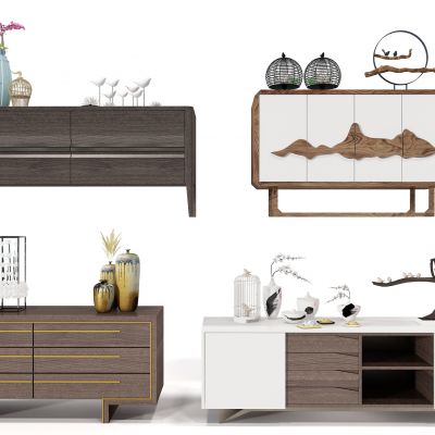 电视柜装饰品组合