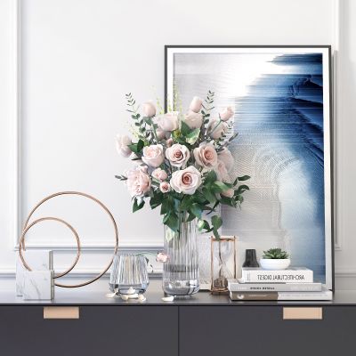 现代轻奢玻璃花瓶饰品摆件