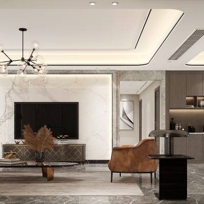 现代客厅电视背景