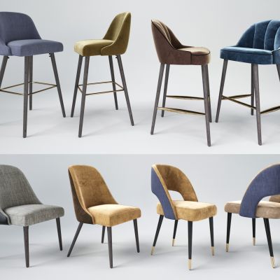 现代轻奢休闲餐厅椅