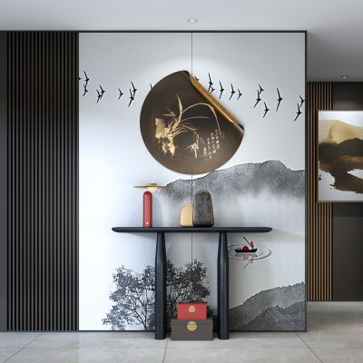 新中式玄关创意端景柜台