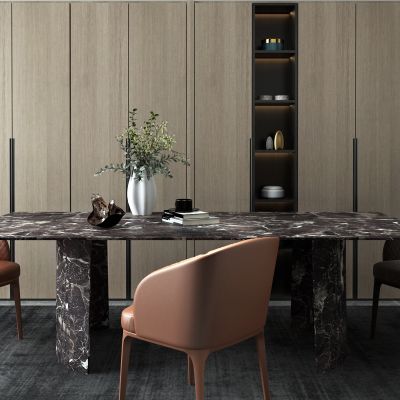 现代轻奢餐桌 酒柜