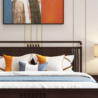 新中式实木双人床组合