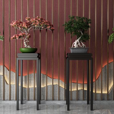 新中式花几 盆栽