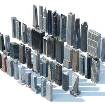 建筑群，商业楼，地标建筑，建筑配楼，写字楼，建筑裙楼，高楼