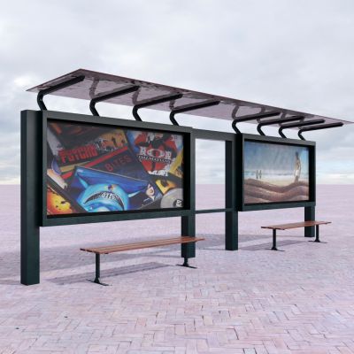 公交站台，公交亭，广告牌，广告箱，站台，公交牌，路牌