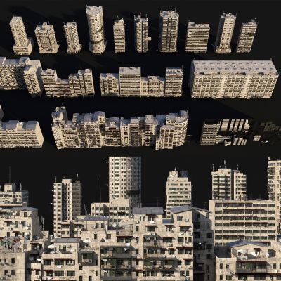 建筑群，破旧楼房，贫民窟建筑，破旧建筑，老旧建筑