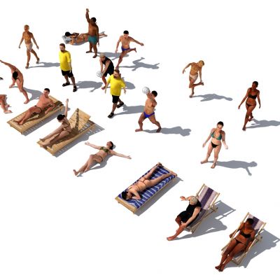 多人，人群，男人，女人，泳装人物，游泳人物，沙滩人物