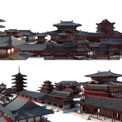 古建筑，古城建筑，中式古建筑，日式古建筑，古建筑群