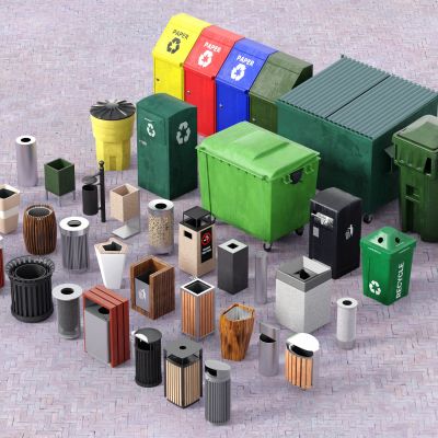 垃圾桶，垃圾箱，垃圾分类箱，商业街道垃圾桶