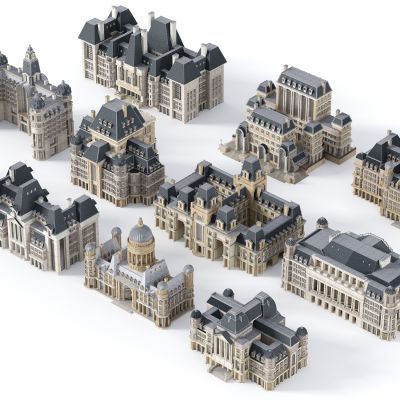 欧式建筑，美式建筑，建筑配楼，欧式楼房，简欧住宅，建筑外观