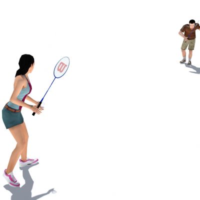 运动人物，打球动画，女人，羽毛球动画