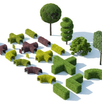 灌木花草，花卉，花朵，人工修剪植物，园林植物，绿化带