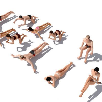 多人，人群，男人，女人，动态人物，游泳人物，沙滩人物