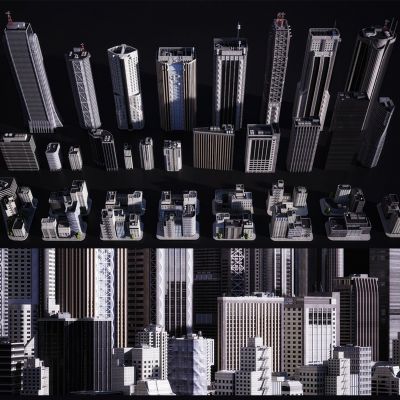 建筑群，商业楼，地标建筑，建筑配楼，写字楼，建筑裙楼，高楼