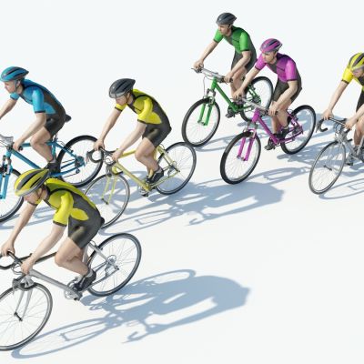 动态人物，骑行人物，骑行动画，运动人物，自行车