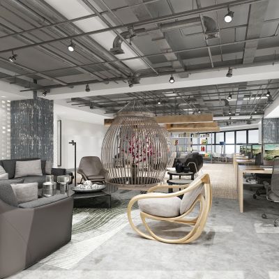 现代人性化开放办公空间