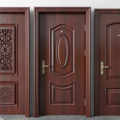 现代实木门 平开门