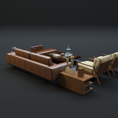 现代沙发茶几组合