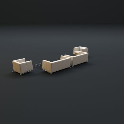 现代沙发茶几组合3D模型