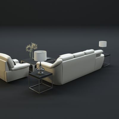 现代沙发茶几组合3D模型