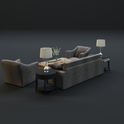  现代沙发茶几组合3D模型