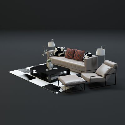 现代沙发茶几组合