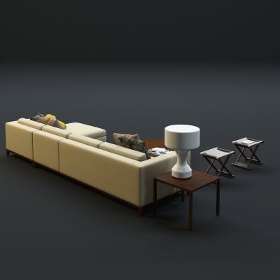 现代沙发茶几组合3D模型