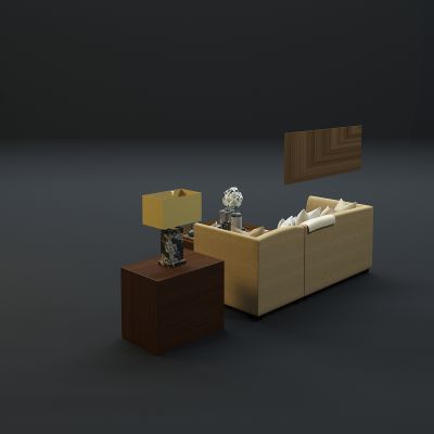 现代沙发茶几组合3D模型