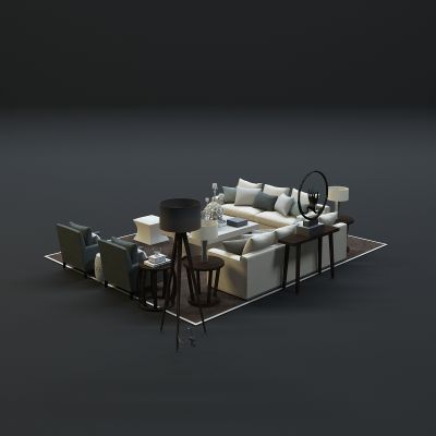 现代沙发茶几组合