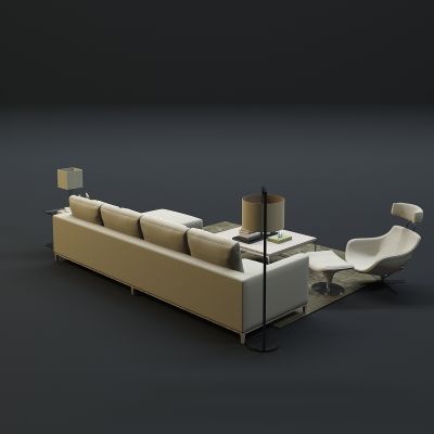  现代沙发茶几组合3D模型