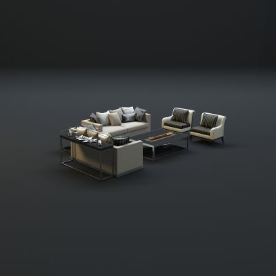 现代沙发茶几组合