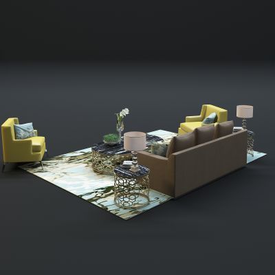 现代沙发茶几组合