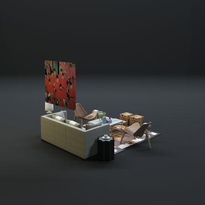 现代沙发茶几组合