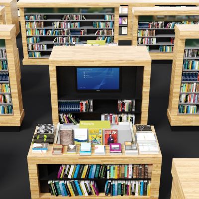 现代书店配套，书店设施，书架，书柜，书，图书，杂志架，货架