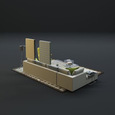 现代沙发茶几组合