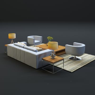 现代沙发茶几组合