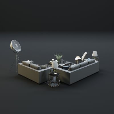 现代沙发茶几组合